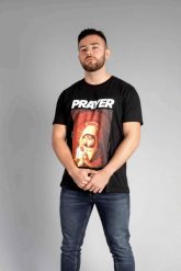 Koszulka z nadrukiem Aesthetic Wolf Prayer – bawełniana, unisex – czarny. Czarne koszulki sportowe męskie AESTHETIC WOLF, m, bez wzorów, z bawełny, bez kołnierzyka, bez ramiączek, na fitness i siłownię. Za 39.99 zł.