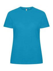 Clique Basic-T Women Dopasowany T-shirt z bawełny turkusowy – turquoise. Niebieskie t-shirty damskie CLIQUE, xl, bez wzorów, z bawełny, bez kołnierzyka. Za 99.59 zł.