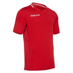 Jersey Macron jet. Czerwone koszulki sportowe męskie Macron, bez wzorów, z jersey, bez kołnierzyka, bez ramiączek. Za 225.00 zł.