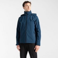 Kurtka przeciwdeszczowa męska Switch Out II. Niebieskie kurtki męskie Dare 2b, l, bez wzorów, z materiału, sportowe, bez kaptura. W wyprzedaży za 499.99 zł.