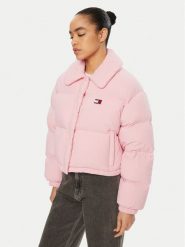 Tommy Jeans Kurtka puchowa DW0DW20390 Różowy Regular Fit. Czerwone kurtki damskie Tommy Jeans, xl, bez wzorów, z jeansu, bez kaptura. Za 599.99 zł.