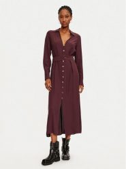 TWINSET Sukienka koszulowa 242TT2320 Bordowy Loose Fit. Czerwone sukienki damskie Twinset, bez wzorów, z wiskozy, bez kołnierzyka, bez ramiączek, koszulowe. Za 659.99 zł.