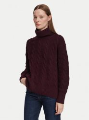 Barbour Golf Agatha LKN1803RE91 Fioletowy Relaxed Fit. Fioletowe swetry damskie Barbour, bez wzorów, z wełny, bez kołnierzyka, bez ramiączek, bez kaptura. Za 659.99 zł.