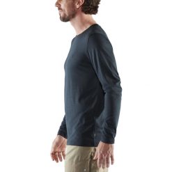 Bluza męska Fjallraven Abisko Wool LS. Niebieskie bluzki z długim rękawem męskie Fjällräven, m, bez wzorów, bez kaptura. Za 282.99 zł.