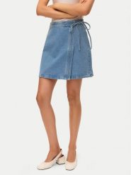 Vero Moda Spódnica jeansowa Liza 10332535 Niebieski Regular Fit. Niebieskie spódnice damskie Vero Moda, xl, bez wzorów, z bawełny. Za 139.99 zł.