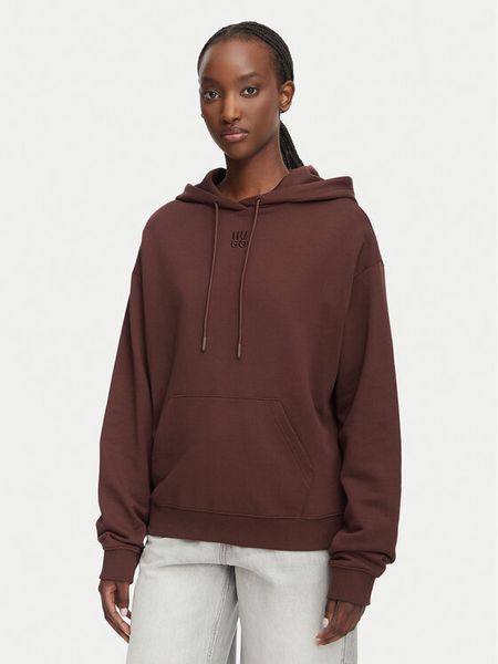 HUGO Bluza Delfinia 50522423 Brązowy Regular Fit. Brązowe bluzy damskie Hugo, s, bez wzorów, z bawełny, bez kaptura. Za 498.99 zł.