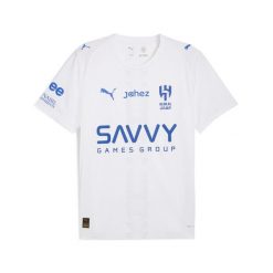 Męska koszulka wyjazdowa Al-Hilal SFC 25/26 PUMA White Blue Intense. Białe koszulki sportowe męskie Puma, m, bez wzorów, bez kołnierzyka, bez ramiączek, do piłki nożnej. Za 439.00 zł.