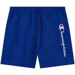Męskie Spodenki Kąpielowe Z Haftowanym Logo. Czarne kąpielówki męskie Champion, m, bez wzorów, z materiału. Za 186.99 zł.