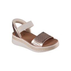 Damskie sandały na koturnie Skechers Bobs Sun Ray. Czerwone sandały damskie Skechers, bez wzorów, z syntetyku, bez obcasa, na koturnie, bez zapięcia. Za 340.00 zł.
