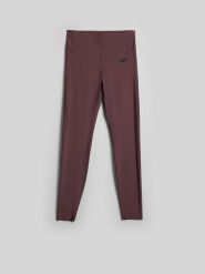 4F Legginsy treningowe szybkoschnące damskie - brązowe XL. Brązowe legginsy damskie 4f, xl, bez wzorów. Za 179.99 zł.