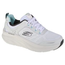 Buty sportowe Sneakersy damskie, Skechers D'Lux Walker. Białe obuwie sportowe damskie Skechers, bez wzorów, z materiału, trekkingowe. Za 349.99 zł.
