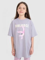 4F T-shirt oversize z nadrukiem dziewczęcy - szary 164 (13-14 lat). Szare t-shirty i topy dla dziewczynek 4f, bez wzorów, z bawełny, bez ramiączek. W wyprzedaży za 19.99 zł.