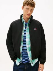 Tommy Jeans kurtka bomber Mężczyźni Bawełna czarny, L. Czarne kurtki męskie Tommy Jeans, l, bez wzorów, z bawełny, bez kaptura. Za 599.95 zł.