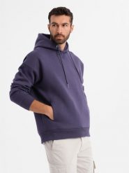 Bluza dresowa unisex z kieszeniami i kapturem fioletowa V13 OU-SNBC-0105 XS/S. Fioletowe bluzy damskie Ombre, s, bez wzorów, z dresówki. Za 332.81 zł.