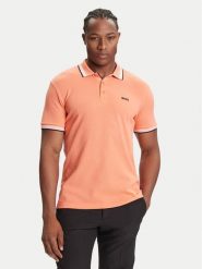 Boss Polo Paddy 50469055 Pomarańczowy Regular Fit. Brązowe koszulki polo męskie Boss, m, bez wzorów, z bawełny, bez ramiączek. Za 429.99 zł.