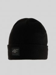 4F Czapka beanie męska - czarna Uniwersalny. Czarne czapki i kapelusze męskie 4f, na zimę, bez wzorów, z dzianiny, klasyczne. Za 49.99 zł.