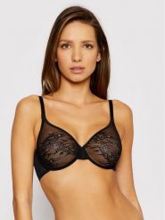 Gossard Biustonosz z fiszbiną Lace Sheer 13001 Czarny. Czarne biustonosze Gossard, bez wzorów, z syntetyku. Za 149.99 zł.