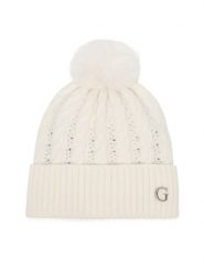 Guess Czapka AW5385 POL01 Biały. Białe rękawiczki damskie Guess, na zimę, z aplikacjami. Za 99.99 zł.