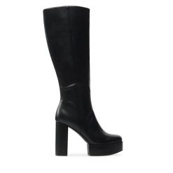 Kozaki Jenny Fairy. Czarne kozaki damskie Jenny Fairy, bez obcasa, na słupku. Za 229.99 zł.