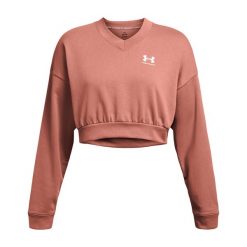 Bluza treningowa damska Under Armour Rival Terry Os Crop Crew. Czerwone bluzy damskie Under Armour, m, bez wzorów, bez kaptura. Za 209.99 zł.