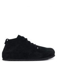Birkenstock Trzewiki Dundee 1032823 Czarny. Czarne botki damskie Birkenstock, ze skóry, bez obcasa, na płaskiej podeszwie, bez zapięcia. Za 849.99 zł.