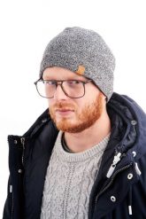 Ciepła czapka męska zimowa z polarem Brødrene cz1 j. szara 9912. Szare czapki i kapelusze męskie na jesień, bez wzorów, z polaru. Za 22.46 zł.