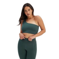 Biustonosz z jednym rękawem damski Girlfriend Collective Bianca. Zielone biustonosze EQUIPAGE, bez wzorów. Za 282.45 zł.