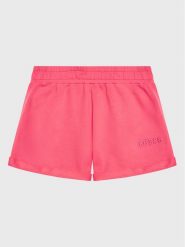 Guess Szorty materiałowe J3GD02 KA6R3 Różowy Regular Fit. Czerwone spodenki dla dziewczynek Guess, z aplikacjami, z bawełny. Za 169.99 zł.