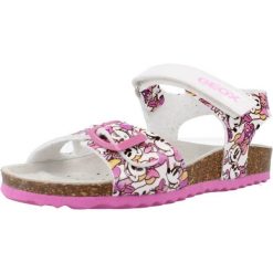 Sandały GEOX B SANDAL CHALKI GIRL Biały. Białe sandały damskie Geox, bez wzorów, z syntetyku, bez obcasa, bez zapięcia. Za 122.99 zł.