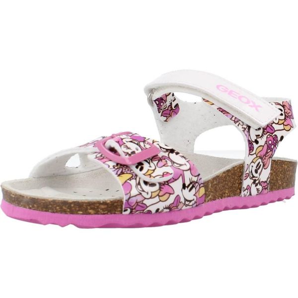 Sandały GEOX B SANDAL CHALKI GIRL Biały. Białe sandały damskie Geox, bez wzorów, z syntetyku, bez obcasa, bez zapięcia. Za 123.99 zł.