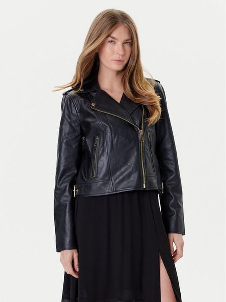 MICHAEL Michael Kors Kurtka skórzana MT520IE8RK Czarny Regular Fit. Czarne kurtki damskie MICHAEL Michael Kors, l, bez wzorów, ze skóry, bez kaptura. Za 1,609.00 zł.