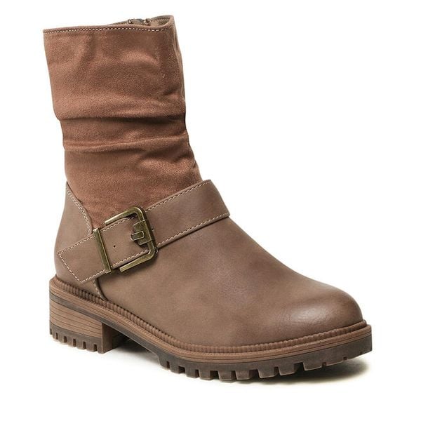 Botki Clara Barson. Brązowe botki damskie Clara Barson, bez obcasa, na płaskiej podeszwie, bez zapięcia. Za 99.99 zł.