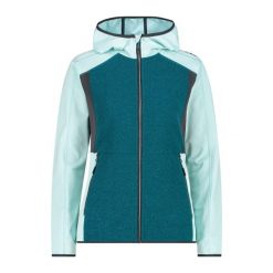 Damska polarowa kurtka z kapturem CMP. Niebieskie kurtki sportowe damskie CMP, xs, bez wzorów, z polaru, z kapturem, trekkingowe. Za 349.40 zł.