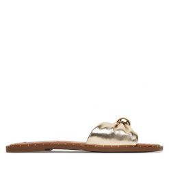 Klapki Steve Madden. Żółte klapki damskie Steve Madden, bez wzorów, bez obcasa. Za 429.99 zł.