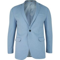 Marynarka Błękitna, Niebieska Casualowa, Slim, Jeden Guziki, Jedno Rozcięcie -RIGON. Niebieskie marynarki męskie Rigon, bez wzorów, z lycry. Za 399.00 zł.