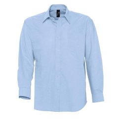 Męska Koszula Oxford Z Długim Rękawem. Szare koszule męskie SOL'S, m, bez wzorów, casualowe, bez kołnierzyka, bez ramiączek. Za 175.99 zł.