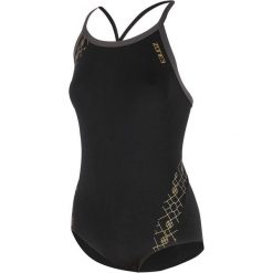 Strój Kąpielowy Zone3 Iconic Bound Back – Czarno-Złoty – Rozmiar 28. Czarne kostiumy jednoczęściowe damskie ZONE3, bez wzorów, z materiału, na fitness i siłownię. Za 134.40 zł.