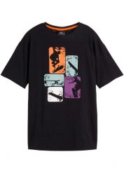 T-shirt z czystej bawełny organicznej. Czarne t-shirty dla chłopców bonprix, bez wzorów, z bawełny, bez ramiączek. Za 39.99 zł.