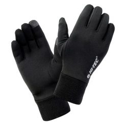 Rękawiczki do biegania męskie Hi-Tec Janni - czarne, Rozmiar S/M. Czarne buty sportowe męskie Hi-tec, z elastanu, bez zapięcia, do biegania. Za 44.99 zł.