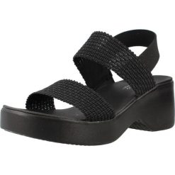 Sandały SKECHERS 119413S Czarny. Czarne sandały damskie Skechers, bez wzorów, z materiału, bez obcasa, bez zapięcia. Za 390.00 zł.
