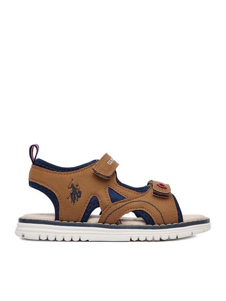 U.S. Polo Assn. Sandały EO-GARDA002K/6Y1 Brązowy jasny. Brązowe sandały chłopięce U.S. Polo Assn., ze skóry, bez zapięcia. Za 152.99 zł.