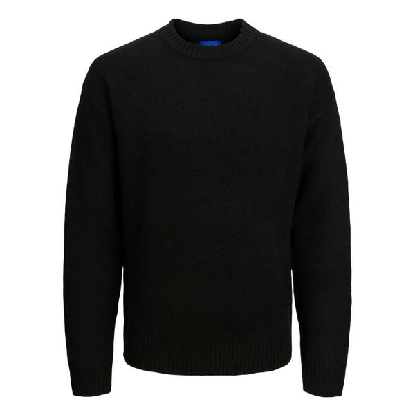 Sweter Jack & Jones Rollie dziany czarny. Czarne swetry przez głowę męskie Jack&Jones, m, bez wzorów, z dzianiny, bez kołnierzyka. Za 211.46 zł.