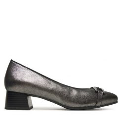 Czółenka Caprice. Szare czółenka damskie Caprice, bez wzorów, bez obcasa, bez zapięcia. Za 226.99 zł.