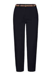 Bawełniane spodnie R-LANA. Niebieskie spodnie materiałowe damskie Volcano, m, bez wzorów, z bawełny, z standardowym stanem. Za 149.99 zł.