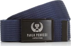 Paolo Peruzzi GRANATOWY PASEK PARCIANY PAOLO PERUZZI PW-09-PP-125CM. Niebieskie paski damskie Paolo Peruzzi, bez wzorów. Za 55.18 zł.