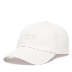 Czapka z daszkiem Tommy Jeans. Białe czapki i kapelusze damskie Tommy Jeans, bez wzorów, z jeansu. Za 109.99 zł.