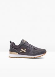 Sneakersy Skechers z pianką memory. Czarne obuwie sportowe damskie bonprix, bez wzorów. Za 299.99 zł.