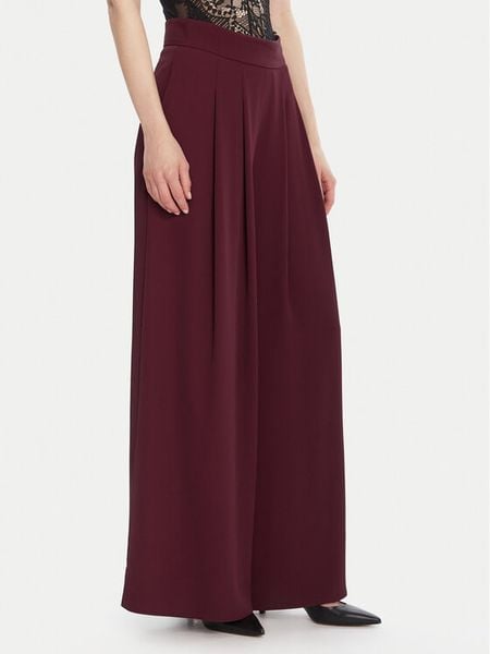Rinascimento Spodnie palazzo CFC0125495003 Bordowy Wide Leg. Czerwone spodnie materiałowe damskie Rinascimento, s, bez wzorów, z materiału. Za 429.99 zł.