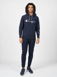 Bluza trekking męska. Niebieskie bluzy męskie Champion, m, z aplikacjami, z bawełny, z kapturem. Za 219.00 zł.