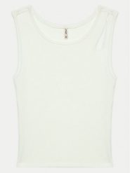 Kids ONLY Top Nessa 15263437 Biały Tight Fit. Białe t-shirty i topy dla dziewczynek Kids Only, bez wzorów, z bawełny, bez ramiączek. Za 29.99 zł.